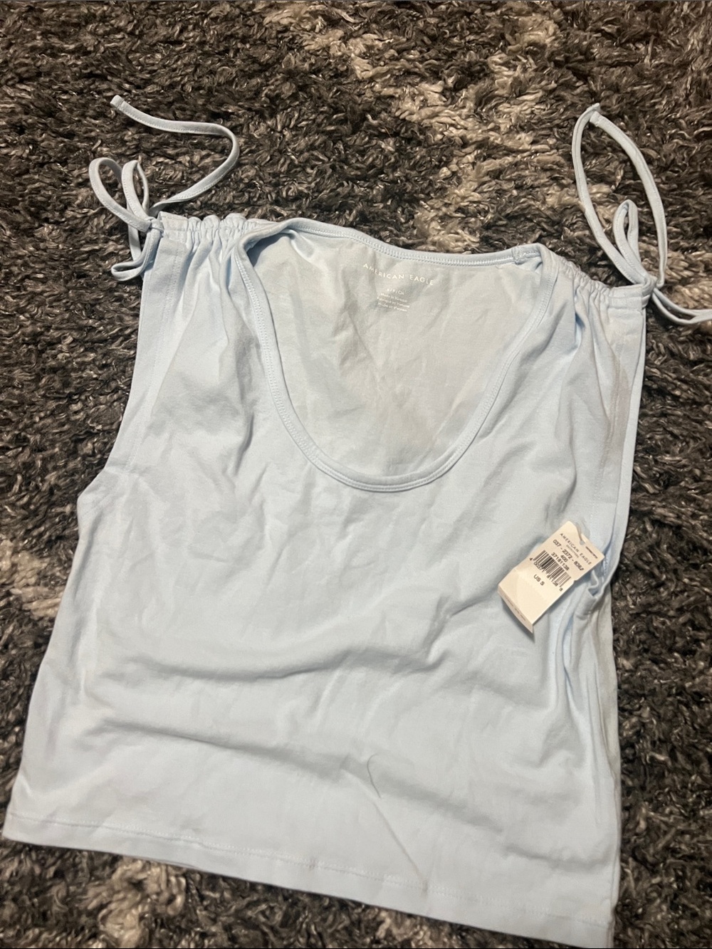 American Rag Pale Blue Tie-Strap Scoop Neck Tank